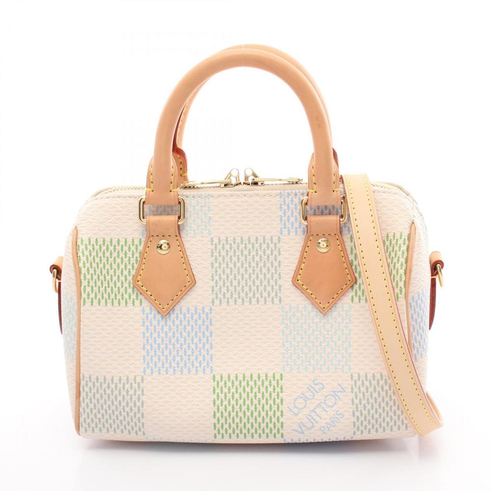 Louis Vuitton Handbag Bandouliere Beige Damier Green Blue Speedy